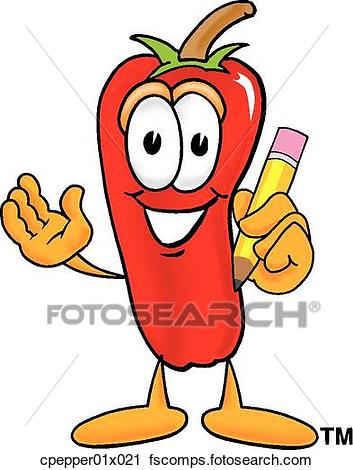 353x470 Clipart Of Chili Pepper With Pencil Cpepper01x021