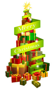 187x300 Christmas Doodles. A Huge Pile Of Christmas Gifts Royalty Free