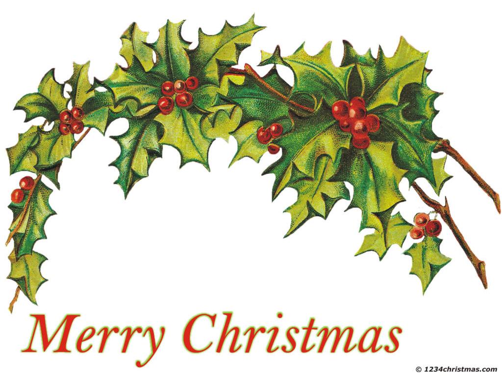 1024x768 Christmas Holly Leaves Wallpapers For Free Download