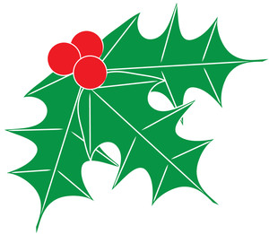 300x261 Free Holly Clip Art Image