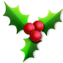 256x256 Christmas Holly Clipart