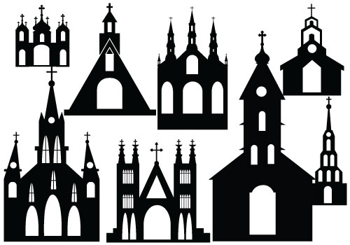 500x350 Church Clipart Silhouette