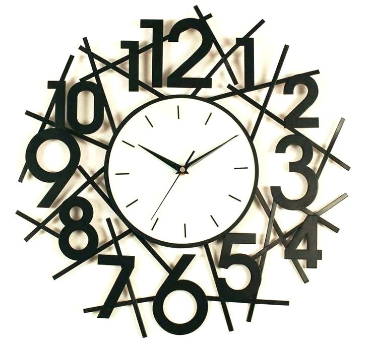 736x693 Diy Design Art Foam Digit Wall Clock Home Decor Black Antique Arts
