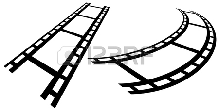 450x229 Film Strips In Perspective. Straight And Distorted Filmstrip
