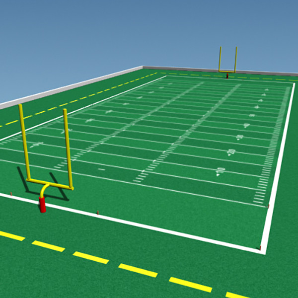600x600 Realistic Football Field 3d Model