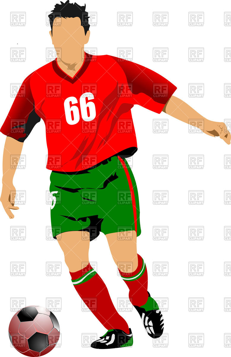 778x1200 Soccer (Football) Player Whith Ball Front View Royalty Free Vector