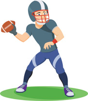 182x210 Clipart Of A Football Player