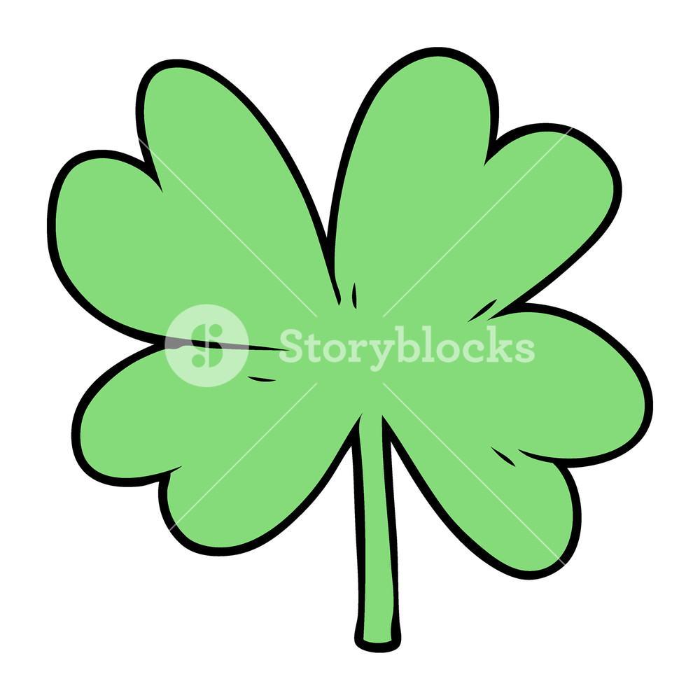 1000x1000 Cartoon Four Leaf Clover Royalty Free Stock Image