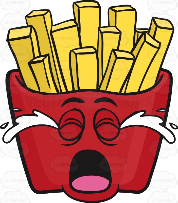 702x800 Weeping Red Pack Of French Fries Emoji Cartoon Clipart