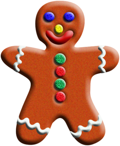 413x500 Christmas Gingerbread Man Clip Art Image 5