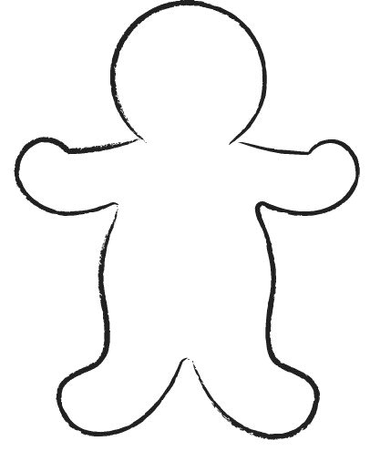 406x495 Clipart Outline Of A Gingerbread Man