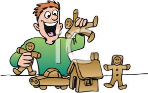 300x189 Man Eating Gingerbread Men Clipart Picture