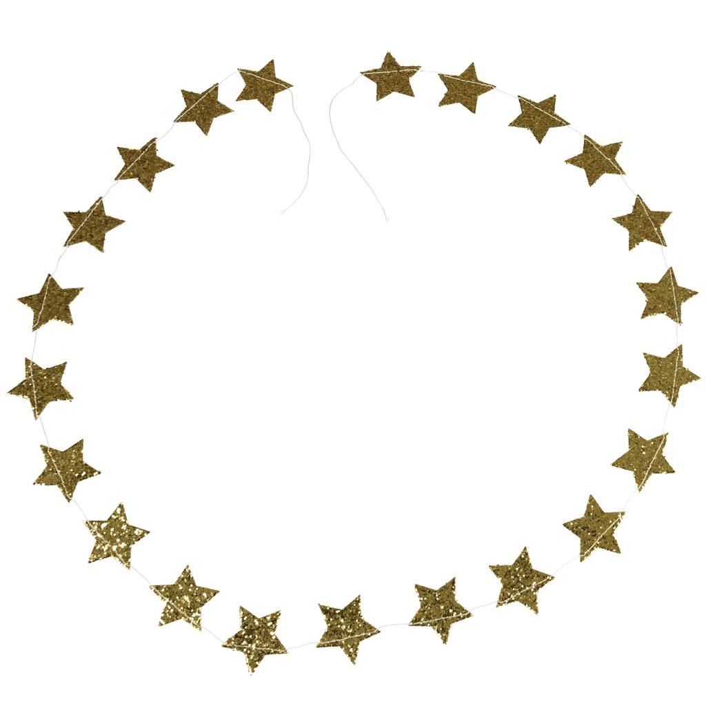 1024x1024 Gold Stars Christmas Garland Dotcomgiftshop