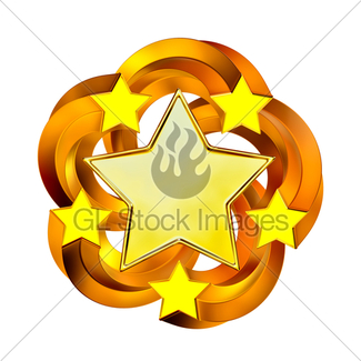 325x325 Set Of Seven Shiny Gold Stars In Motion Gl Stock Images