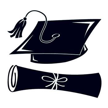 350x350 Black Graduation Cap And Scroll Temporary Tattoo