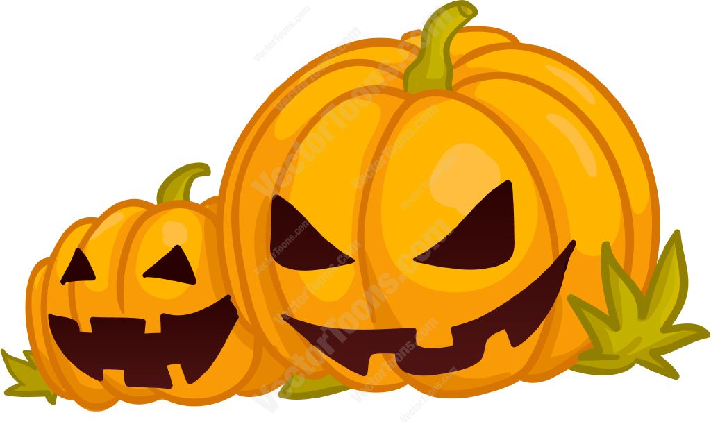 1024x621 Two Jack O Lanterns Cartoon Clipart