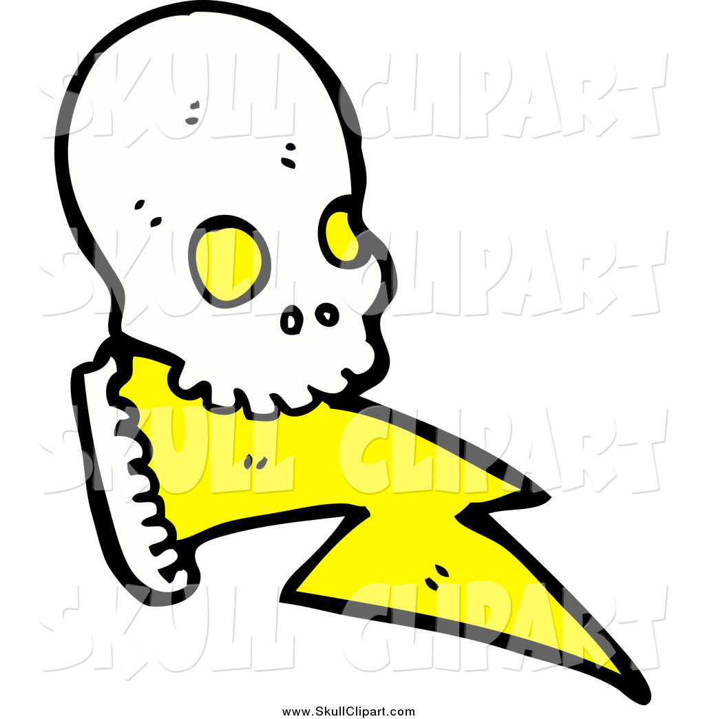 1024x1044 Vector Clip Art Of A Skull With A Lightning Bolt By