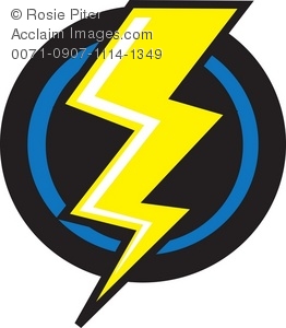 262x300 Yellow Lightning Bolt On A Black Background Royalty Free Clip Art