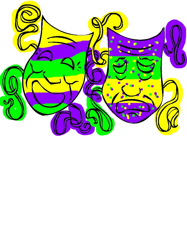 600x800 The Twin Comedy And Tragedy Mask On Mardi Gras Coloring Page