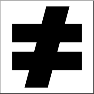 304x304 Clip Art Math Symbols Not Equal Sign Bampw I Abcteach