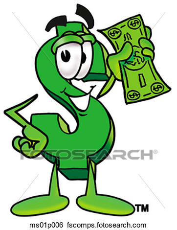 362x470 Clip Art Of Dollar Sign With Money Ms01p006
