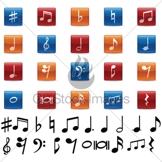 325x325 Music Notes And Symbols Gl Stock Images
