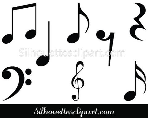 480x384 Music Notes Symbols Silhouette Clipart Music Silhouette Clip Art