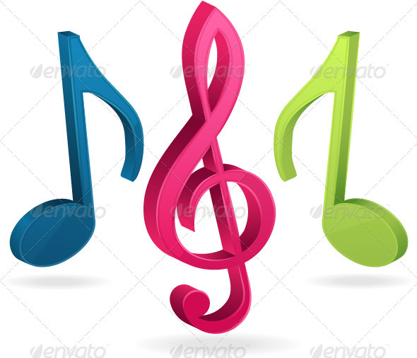 590x506 Colorful 3d Musical Notes. Clipart Panda