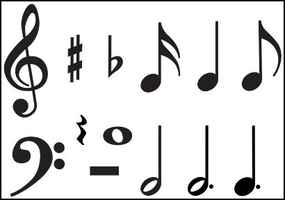 410x287 Sheet Music Clipart Symbol Art