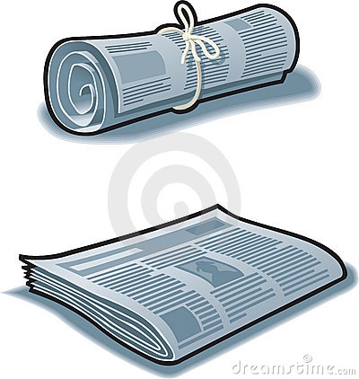 400x422 Rolled Up Newspaper Clipart