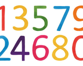 340x270 Watercolor Numbers Etsy