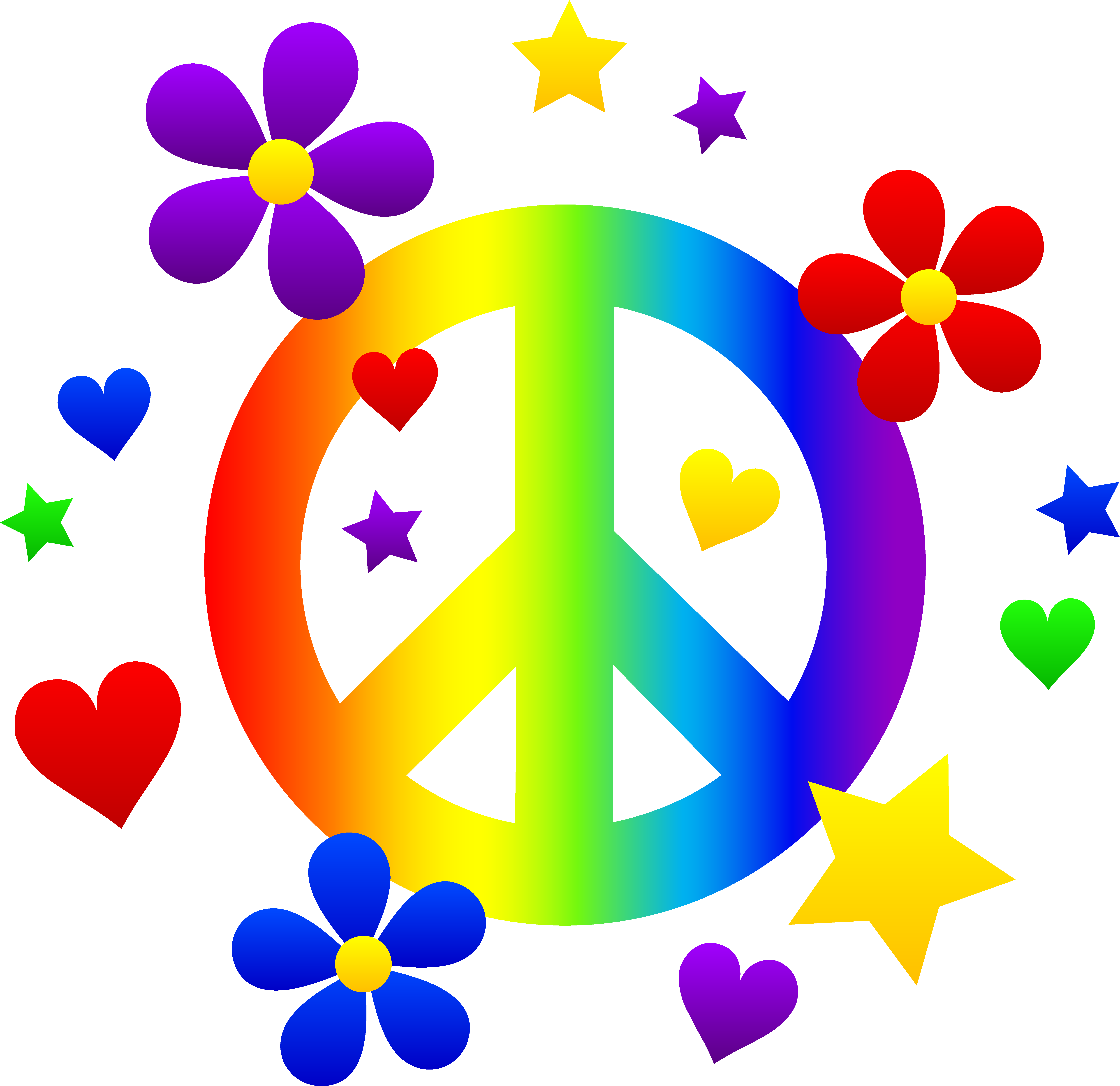 7204x6988 Peace Signs Peace Sign With Flowers Hearts And Stars
