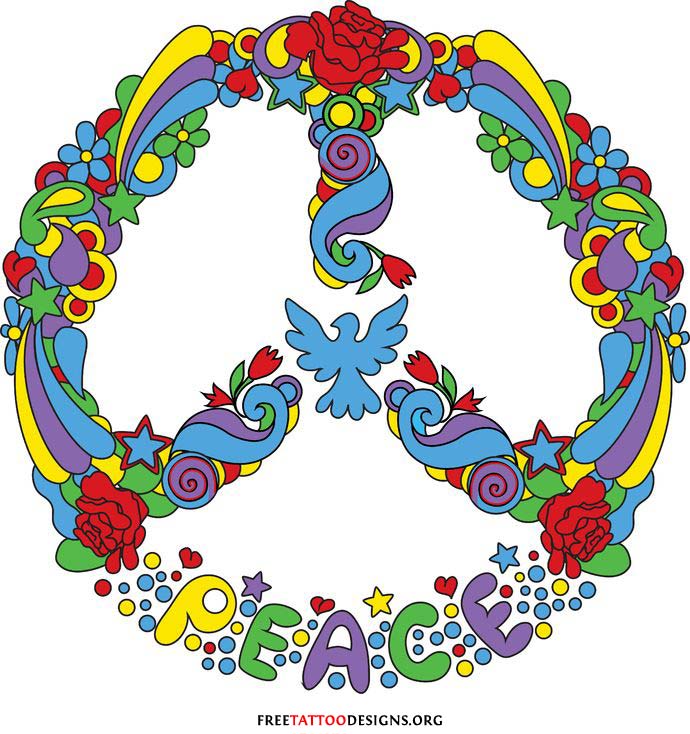 690x734 50 Peace Sign Tattoos