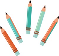 200x190 Pencil Clipart Five