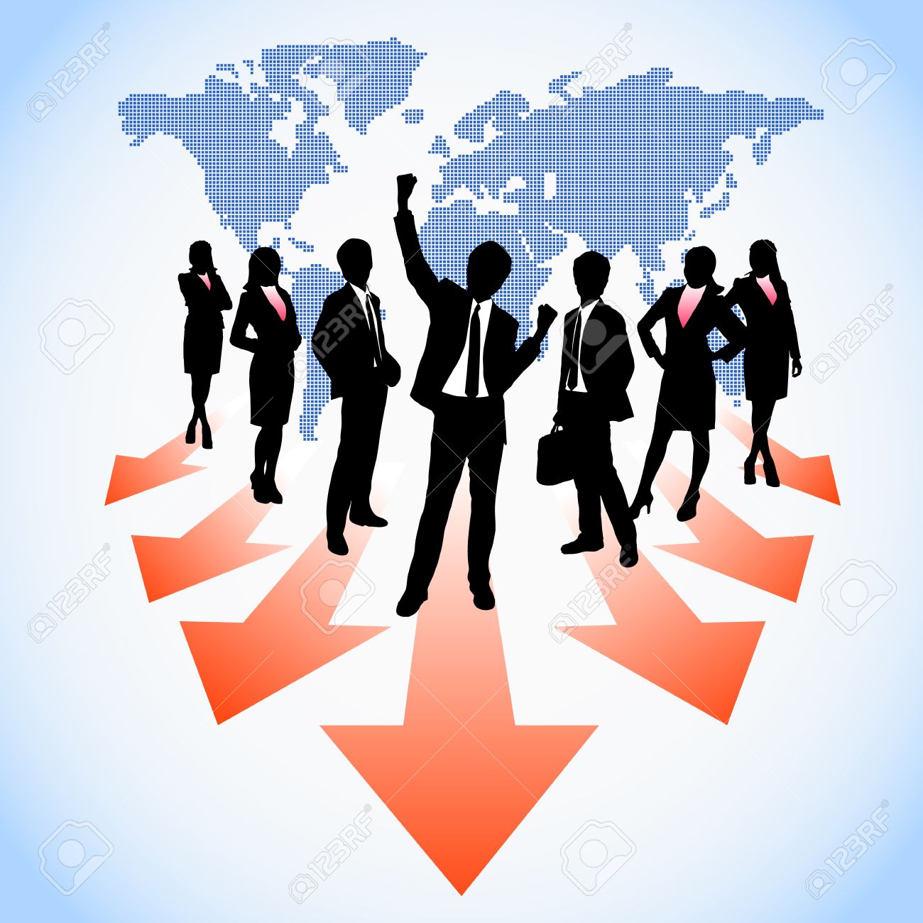 1300x1300 Global Human Resources Business People Work Team From World Map