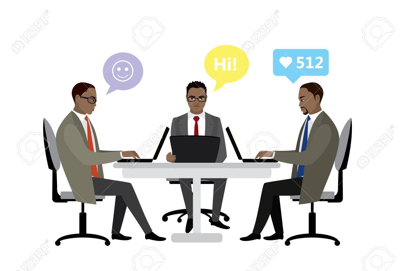 1300x866 African American Office Workers Or Business People Sitting