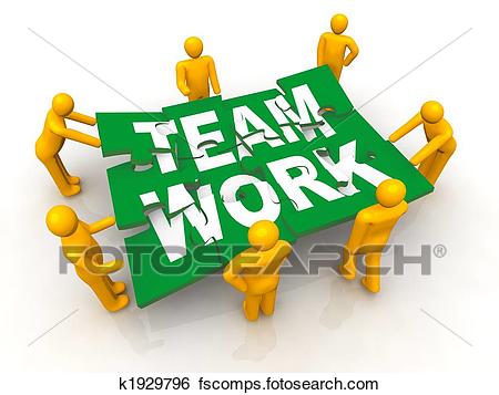 450x357 Stock Illustration Of Group Of Man Assembling Team Work Puzzle