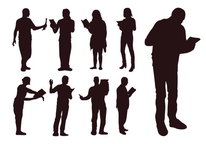700x490 People Reading A Poem Silhouettes