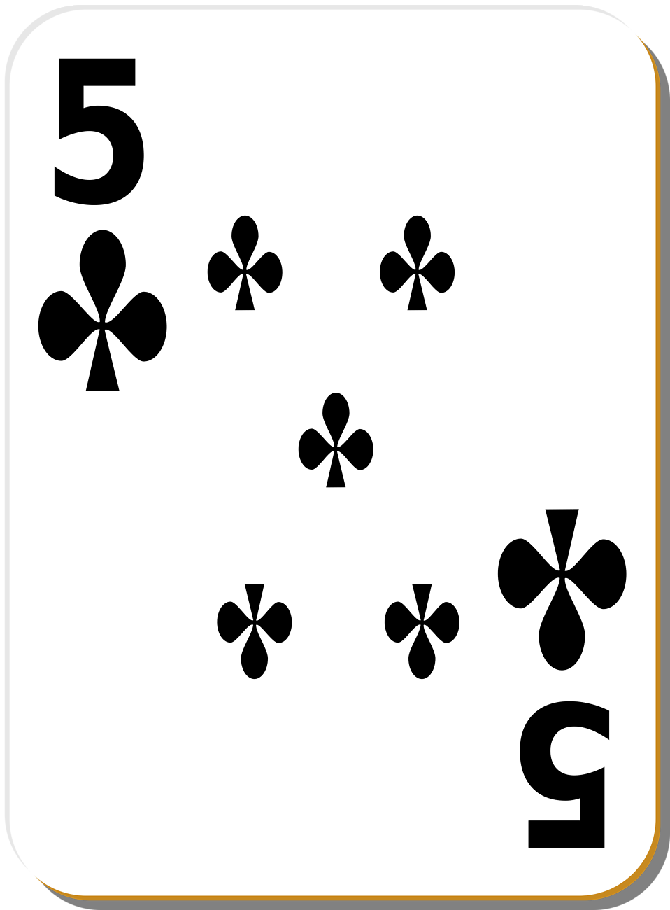 958x1300 Playing Card Free Stock Photo Illustration Of A Five Of Clubs