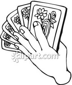 254x300 And White Hand Holding Playing Cards