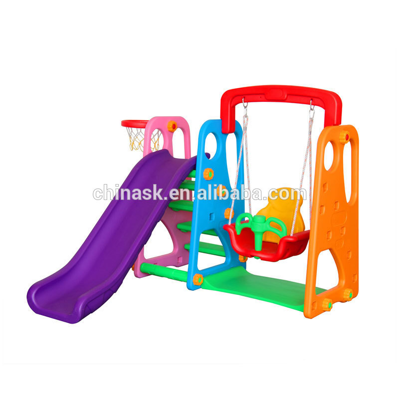 800x800 Amusement Preschool Children Plastic Swing And Slide Set Indoor