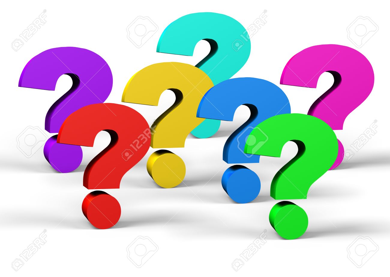 1300x925 Colorful Question Mark Symbol On A White Background Stock Photo