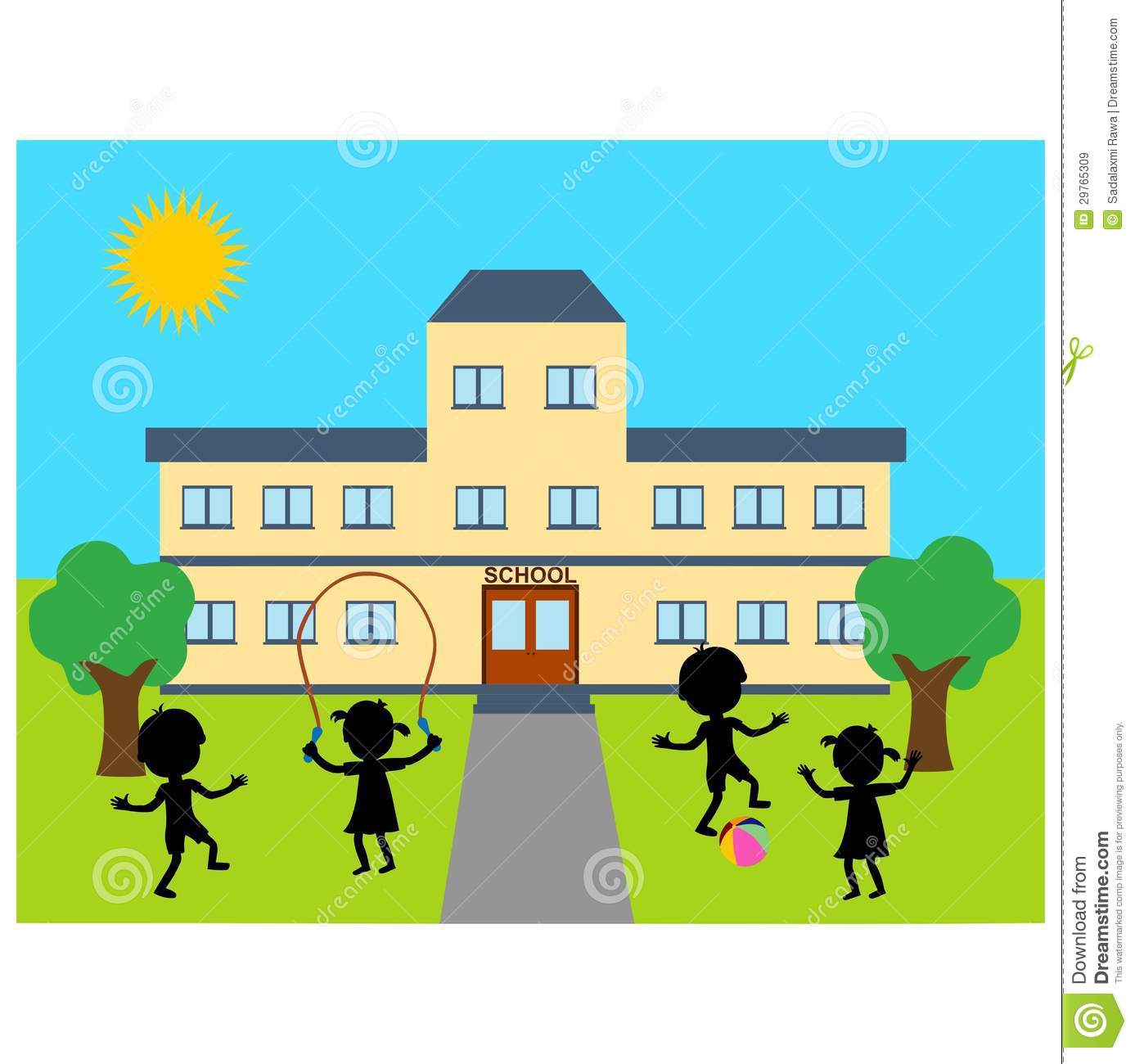 1387x1300 Cartoon School Building Clipart