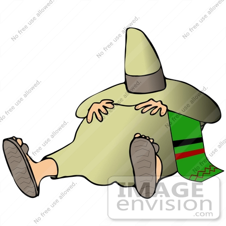 450x450 Clip Art Graphic Of A Mexican Man Wearing Sandals, Taking