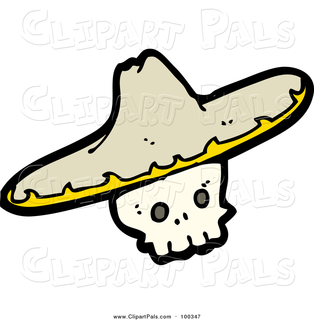 1024x1044 Pal Clipart Of A Skull Wearing A Sombrero Hat By Lineartestpilot