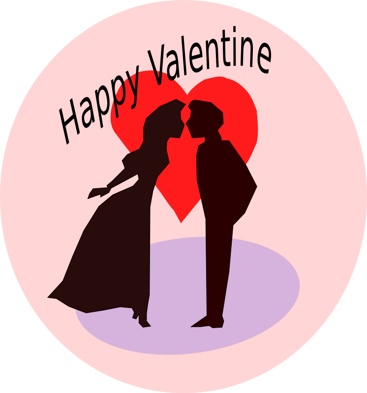 746x800 Happy Valentine's Day Kissing Couple Illustration