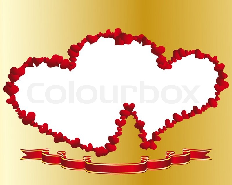 800x640 St. Valentine Day Vector Heart Frame For Design Use Stock Vector