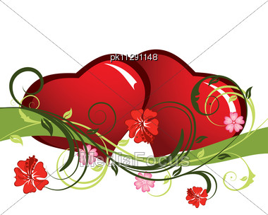 380x304 Stock Photo St Valentine Day Floral Background Hearts