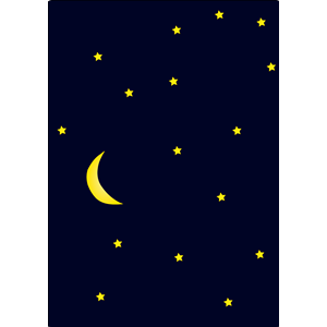 300x300 Night Moon And Stars Clipart