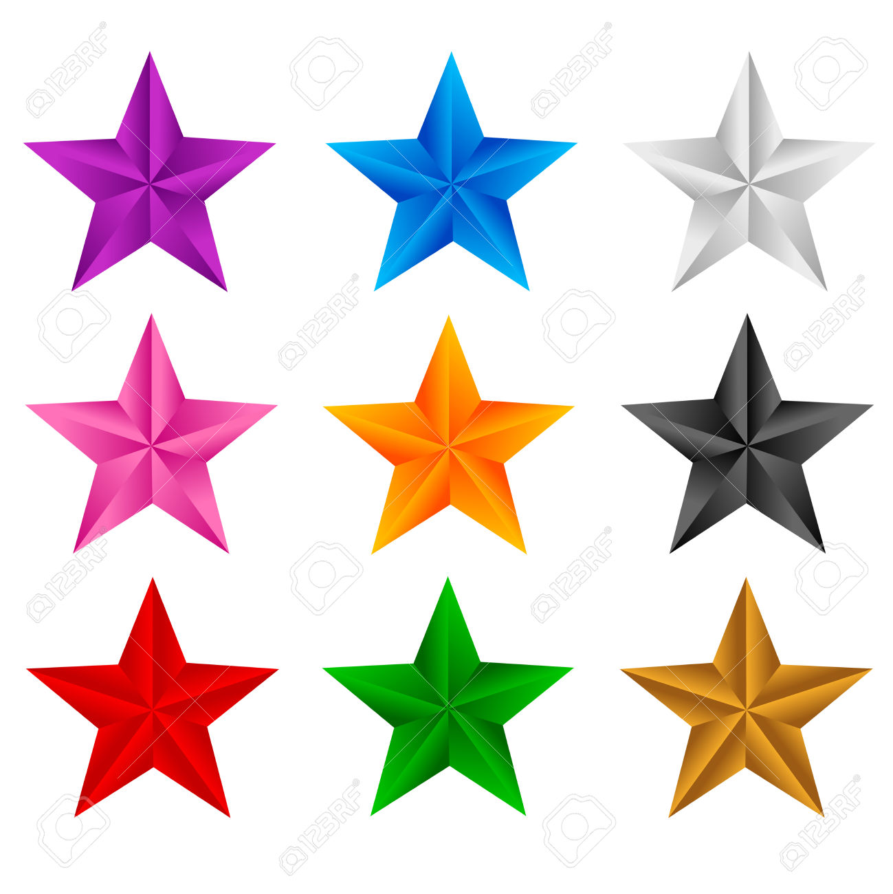 1299x1300 Colourful Stars Clipart